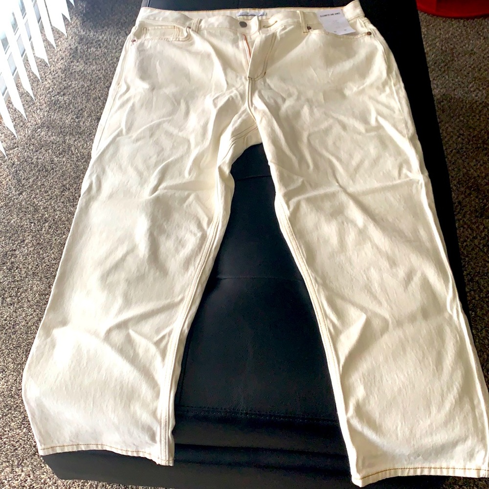 Straight High Rise Cream Jeans
